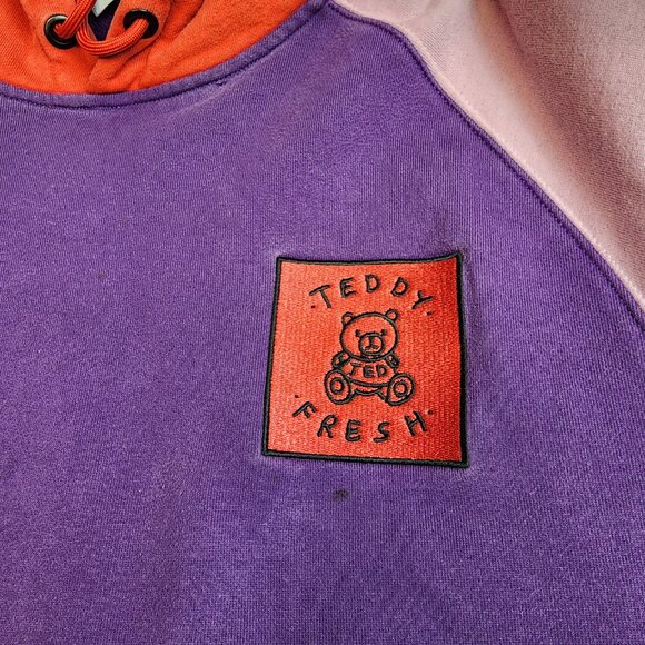 Teddy Fresh Colorblock Hoodie Sweatshirt Mens Medium - Picture 4 of 8